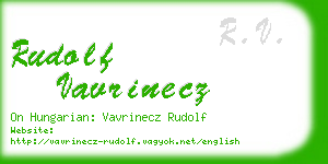 rudolf vavrinecz business card